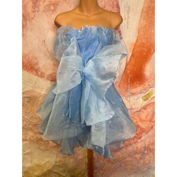 Anthropologie Let Me Be Ruffle Tiered Strapless Dress - Picture 9 of 12